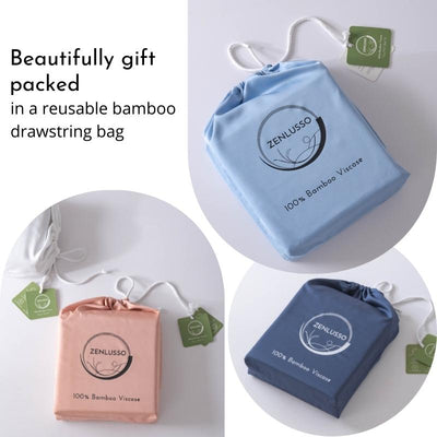 gift ready reusable bamboo drawstring bag