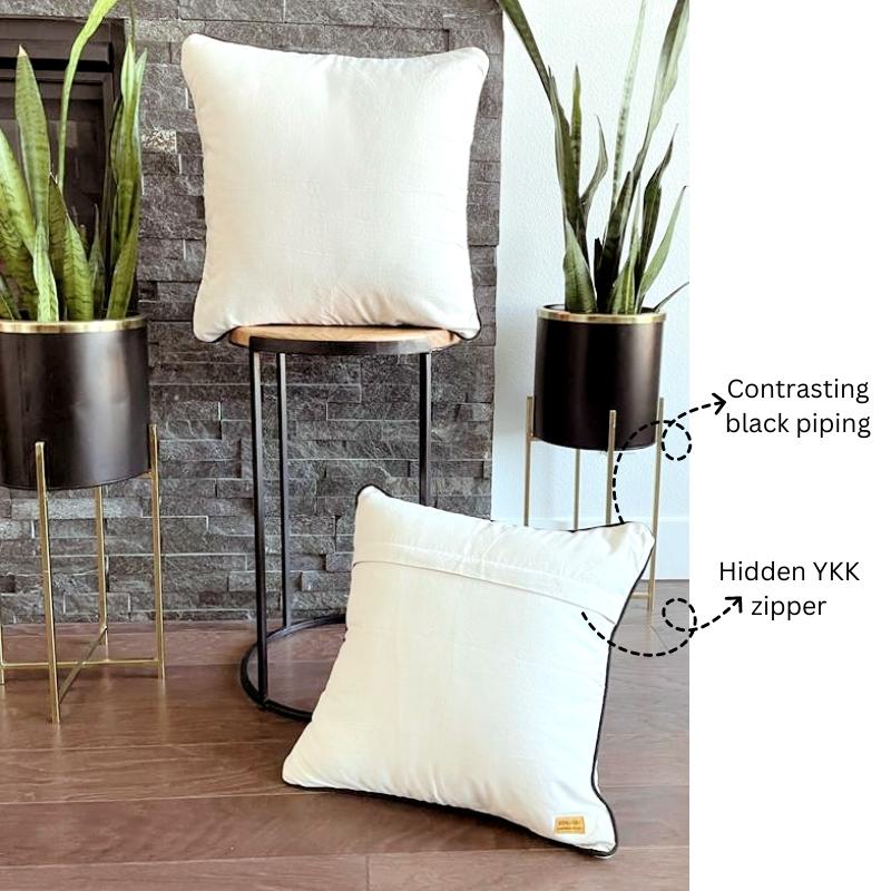 zenlusso  cotton throw pillow covers with ykk zipper handloom