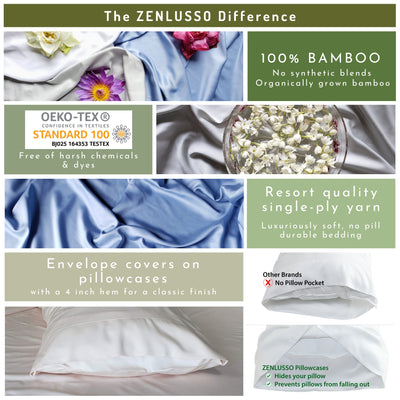 oeko-tex certified no harsh chemicals envelope covers bamboo pillowcases